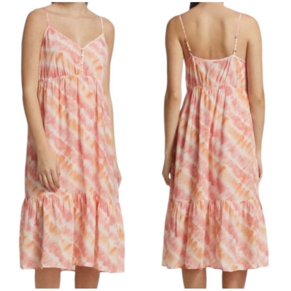 Rails Sunset Tie Dye Delilah Lined Tiered V-Neck Dress Size XS